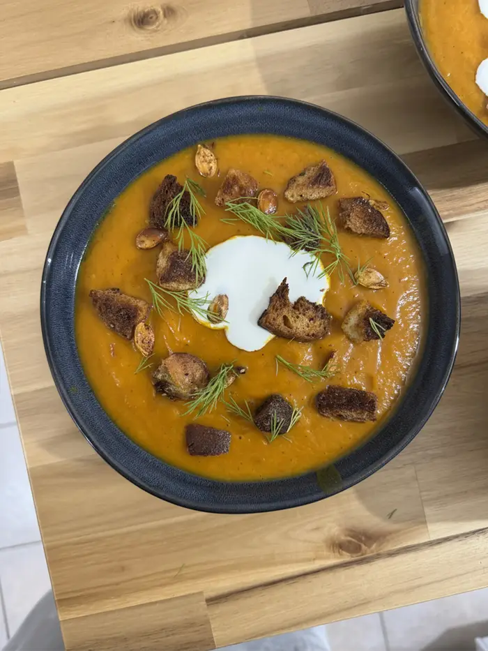 Soupe de légumes rotis